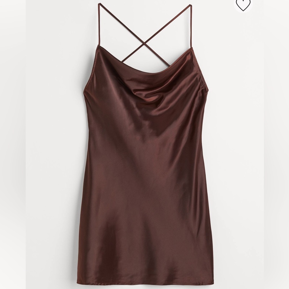 H&M Brown Satin Slip Dress